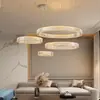 Lustre de cristal moderno minimalista para sala de estar e sala de jantar, luxo leve e elegante, para hall de entrada de apartamento duplex, lustre circular, espectro completo, novo modelo