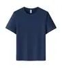 Camiseta Deportiva Ligera Transpirable de Manga Corta para Hombre Color Sólido Manga Media Holgada Camiseta de Algodón con Estampado de Manga Corta para Hombre