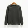 Jaqueta Coreana Simples com Forro de Lã para Outono e Inverno, Unissex, Gola Redonda, Corte Solto, Blusa Lisa para Estudantes, Uniforme de Equipe, Moletom Liso