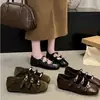 Zapatos planos Mary Jane retro de punta cuadrada para mujer, nueva colección otoño 2026, con hebillas metálicas, un diseño lujoso pero versátil, suelas suaves y estilo coreano