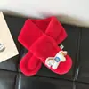 Bufanda Infantil de Otoño e Invierno Logo Rojo de Año Nuevo Niñas Niños Niños Guardería Bebé Felpa Bufanda Cálida