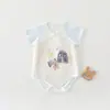 Macacão Bebê Elefantinho Fonte Roupa de Bebê Verão Manga Curta Triângulo Roupas Infantis Classe A Roupas para Recém-Nascidos