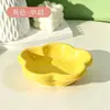 Cuenco de cerámica para gato con diseño floral en colores macarrón, anti-barbilla negra, protector de cuello, cuenco de alimentación inclinado, cuenco de agua para mascotas de alta estética