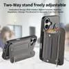Funda de Cuero con Soporte para iPhone 17 16E Billetera con Cremallera RFID Apple 18Promax Funda Protectora