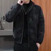Chamarra de Plumas Enbu para Hombre para Otoño e Invierno, Casual Versátil Moderna de Color Sólido con Cuello Alto, Abrigo Grueso de Plumas de Pato Blanco