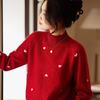 25 Outono e Inverno Coração Jacquard Casual Suéter de Lã Estilo Preguiçoso Brilhante Tricô Top Base Meia Gola Alta Suéter Vermelho Tendência