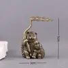 Figura Criativa de Ouriço Vintage em Latão Puro Pequeno Ouriço Escultura de Cobre Artesanato Decoração de Mesa Escritório Ornamento