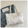 Bolso Grande de Lona Bordado para Mujer 2024 Otoño Nuevo Bolso de Hombro Gran Capacidad Casual Combinable Bolso Tote Bolso General