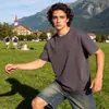 Camiseta Lisa para Hombre de 230g, Manga Corta, Corte Holgado, Ropa Casual para Hombre, Cómoda y Amigable con la Piel, Versátil, Venta al por Mayor desde Fabricante