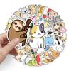 50 pegatinas de grafiti de animales de dibujos animados, lindas pegatinas para niños, pegatinas DIY para patineta, funda de teléfono, pegatinas para equipaje, pegatinas impermeables