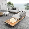 Terraza de Patio de Villa Set de Sofás de Ocio para Exteriores Silla de Mimbre para Solárium Exterior Sofá de Mimbre Impermeable y Resistente al Sol