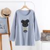 Camiseta de Manga Larga para Lactancia Top de Manga Larga Coreano para Mujeres Embarazadas Otoño Holgada Ropa de Lactancia Luna Pijamas de Casa Otoño e Invierno