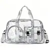 Bolsa de gelatina transparente para mulheres, grande capacidade, novo modelo 2026, bolsa transversal de verão para viagens de negócios, esportes de curta distância e bolsa de viagem