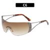 Nuevas gafas de sol de diamante sin montura transfronterizas, gafas de sol para mujer con estrella de cinco puntas europeas y americanas, gafas deportivas de tecnología futura Y2K