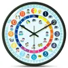 Reloj de Pared para Aula de Jardín de Infancia Reloj de Trabajo y Descanso para Estudiantes de Primaria en Casa Reloj de Pared de Cuarzo Reloj de Dibujos Animados para Niños Reloj de Reconocimiento para Educación Temprana