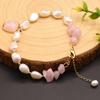 Pulsera Original de Perlas, Cristal Rosa de Alta Calidad, Estilo Barroco, Chapado en Oro de 18 Quilates, Joyería Versátil Hecha a Mano, Diseño Original al por Mayor