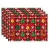 Amazon Manteles Navideños Muñeco de Nieve Árbol de Navidad Manteles Decoración de Mesa de Comedor Occidental Manteles Aislantes Fiesta Navideña