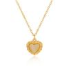Collar Simple de Corazón de Acero Inoxidable Ins para Mujer Chapado en Oro de 14K Diseño Nicho Versátil Cadena de Clavícula con Forma de Corazón de Perlas para Mujer