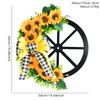 Cross-border nova flor artificial girassol arco de madeira bandeja de roda pastoral ao ar livre interior pano decorativo guirlanda