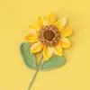 Rama de Flor de Girasol Eterna Tejida a Mano con Hilo Producto Terminado, Ramo de Girasoles Simulados, Regalo para Maestros en el Día del Maestro