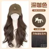 Combinación de Gorra y Peluca para Mujer, Estilo Otoño e Invierno, Natural y Realista, Rejuvenecedor, Adelgazante Facial, Set de Peluca con Gorra de Béisbol de Ondas Grandes