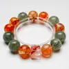 [Ritmo da Primavera e Chuva] Pulseira de Cristal Verde Natural para Cabelo Feminina Flor de Cola Amarela Design de Moda Pulseira Leve de Luxo Atacado
