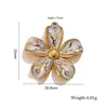 Design de Luxo Leve de Alta Qualidade Pingente de Flor de Cinco Folhas com Efeito Degradê e Gotejamento de Óleo Cravejado de Diamantes Acessórios de Joias de Flor em Aço Titânio para Colar DIY