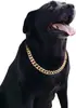 Collar Hip Hop Fadou Collar de Moda para Mascotas Perro Bully Cadena Dorada Collar para Perros Pequeños y Medianos Accesorios para Perros