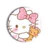 Broche Redondo de Barra 58mm Sanrio Desenho Animado Insígnia Fofa Gato Kt Kuromi Broche de Barra Insígnia
