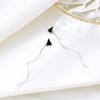 Brincos longos triangulares elegantes e versáteis de prata esterlina S925, joias com design de nicho, linha de orelha ondulada simples para mulheres