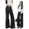 Jeans acampanados de cintura baja retro americano para mujer, corte ajustado, caída fluida, adelgazantes, versátiles, admite envío directo