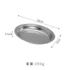 Prato Oval de Aço Inoxidável Estilo Coreano, Prato Grande para Peixe, Prato para Legumes Cozidos no Vapor, Prato Criativo Dourado para Queijo, Prato Oval Fundo Espessado