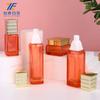 Set de cosméticos: Botella de loción de 120 ml, botella de crema de 50 g, botella de base de maquillaje, botella cuadrada de vidrio para cosméticos.