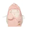 Mochila soft girl muito estilosa, mini bolsa mini ins, conjunto de mochila de duas peças para estudantes universitárias para passeios de primavera