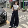 26 Jeans Cor Original Simples Retrô Americano Soltos de Perna Larga Caimento Emagrecedor Jeans Comprimento Total Feminino Verão Dropshipping