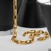 Pulsera de acero de titanio chapado en oro de 18 quilates, nuevo diseño transfronterizo, cadena gruesa grande, pulsera de personalidad, moda INS, B242443