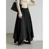 Falda Luxi Textura Irregular Simple 2026 Otoño Nuevo Estilo Drapado Tridimensional Dobladillo Amplio Falda de Línea A 5248