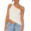 2026 Comercio Exterior Shopee Amazon Camiseta Irregular Transfronteriza Europea y Americana Verano Color Sólido Nuevo Estilo Sin Mangas Ropa para Mujer