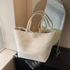 Bolsa Exterior Única de Gran Capacidad para Mujer 2025 Nueva Casual Combinable Bolso de Hombro Nicho Lona Clase Viajera Tote