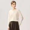 Nuevo Abrigo Cardigan de Punto Redondo 100% Lana Otoño/Invierno 2026 Color Sólido con Bolsillos Dobladillo Enrollado Suéter de Lana Holgado para Mujer