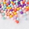 Contas plásticas coloridas foscas perfuradas de 12mm feitas à mão para acessórios de vestuário DIY, contas soltas para joias, material para beadwork