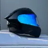 Casco Abierto de Motocicleta Ff Casco de Motocicleta de Media Temporada con Doble Lente Casco Integral de Motocicleta para Hombre y Mujer Vehículo Eléctrico