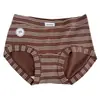 A9568 Otoño/Invierno Maillard Vintage Rayados de Cintura Media Calzoncillos tipo Boxer para Mujer Serie MIIU Algodón Puro Entrepierna Extendida 10A