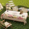 Toalha de Mesa para Acampamento ao Ar Livre Estilo Americano, Impermeável, à Prova de Óleo, à Prova de Sol, Toalha de Mesa para Mesa de Piquenique, Toalha de Mesa para Mesa Dobrável Estilo Rolo de Ovo Atmosférica
