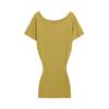 Vestido Curto de Manga Curta com Ombro Caído Sexy para Mulheres, Verão, Cintura Apertada, Quadril Apertado, Saia Camiseta