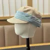2026 Nuevo Sombrero de Equitación Plegado Imitación Lino, Gorra Versátil Estilo Coreano de Ala Plana Primavera/Verano, Sombrero de Jinete Casual, Hace que la Cara Parezca Más Pequeña