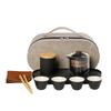 Conjunto de chá de viagem terno presente cerâmica expresso copo um pote quatro xícaras portátil ao ar livre kung fu conjunto de chá que acompanha o logotipo do presente