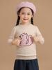 Suéter de ardilla lindo para bebé de punto de lana 100% pura, cuello redondo normal, jersey para niños y niñas, camiseta interior