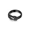 Anillo de oro de 18 quilates con nudo de cuerda de cáñamo doble, hebilla, anillo liso liso, joyería de acero inoxidable, fabricantes, venta al por mayor