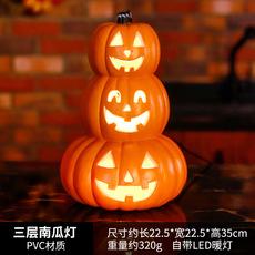 Linternas de calabaza de Halloween transfronterizas, accesorios de diseño de jardín, suministros para fiestas, adornos de calabaza luminosos, decoración de Halloween